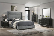 LUCIA 5-PIECE BEDROOM SET GREY AND BLACK