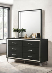 LUCIA 6-DRAWER DRESSER CABINET BLACK