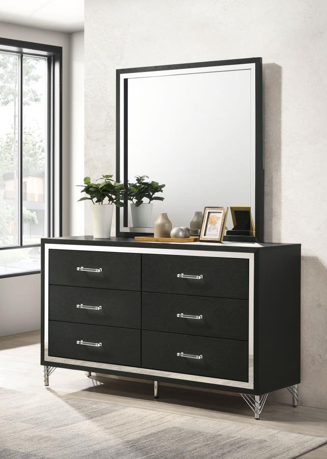 LUCIA 6-DRAWER DRESSER CABINET BLACK