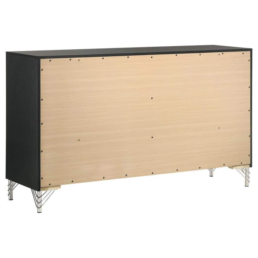 LUCIA 6-DRAWER DRESSER CABINET BLACK