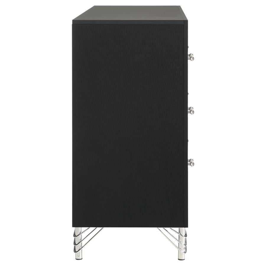 LUCIA 6-DRAWER DRESSER CABINET BLACK