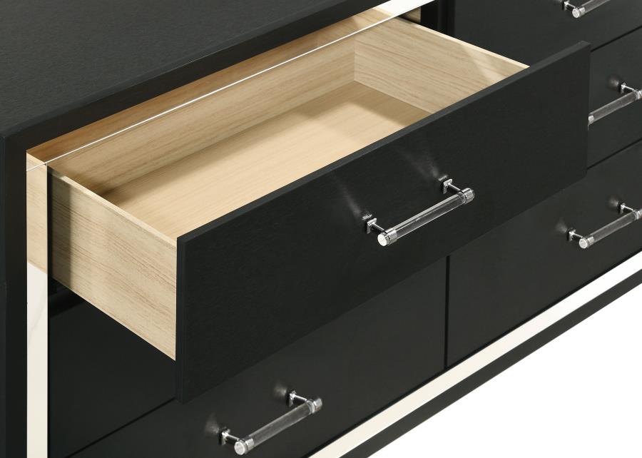 LUCIA 6-DRAWER DRESSER CABINET BLACK