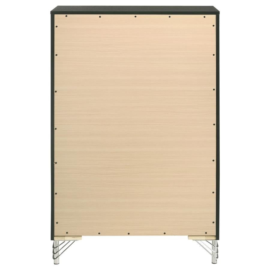 LUCIA 5-DRAWER BEDROOM CHEST OF DRAWERS BLACK