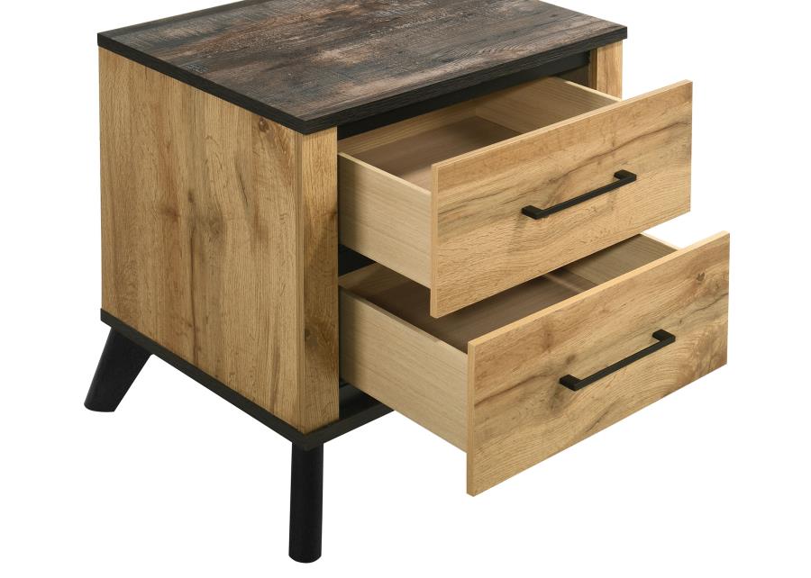KAYWOOD 2-DRAWER NIGHTSTAND BEDSIDE TABLE NATURAL PINE