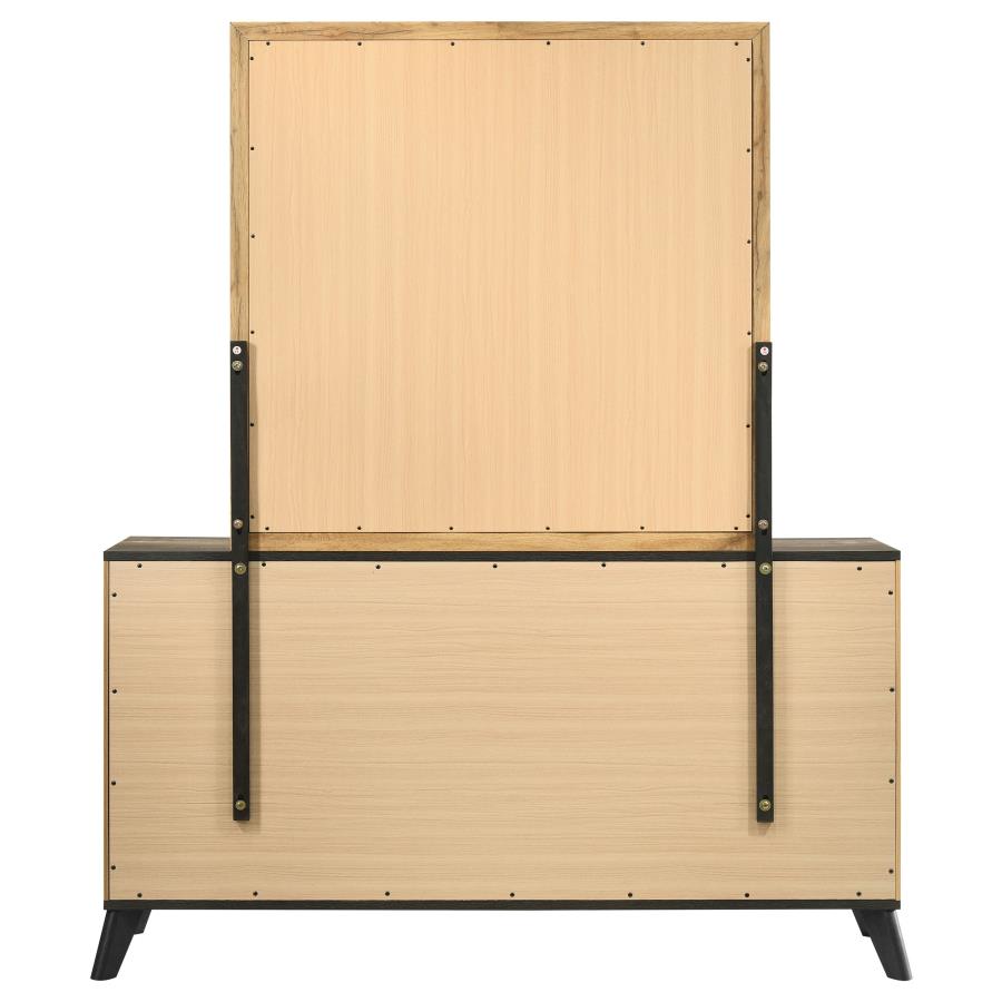 KAYWOOD 6-DRAWER DRESSER AND MIRROR NATURAL PINE