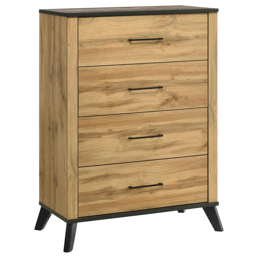 KAYWOOD 4-DRAWER BEDROOM CHEST OF DRAWERS NATURAL PINE