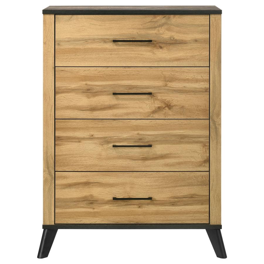 KAYWOOD 4-DRAWER BEDROOM CHEST OF DRAWERS NATURAL PINE