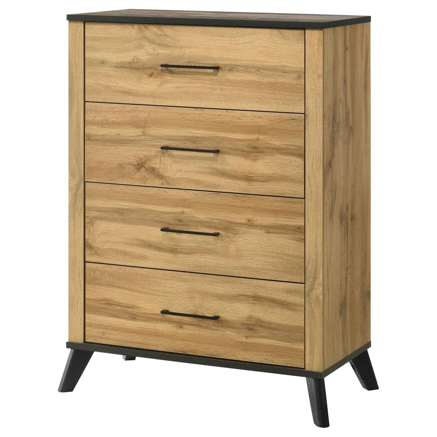 KAYWOOD 4-DRAWER BEDROOM CHEST OF DRAWERS NATURAL PINE