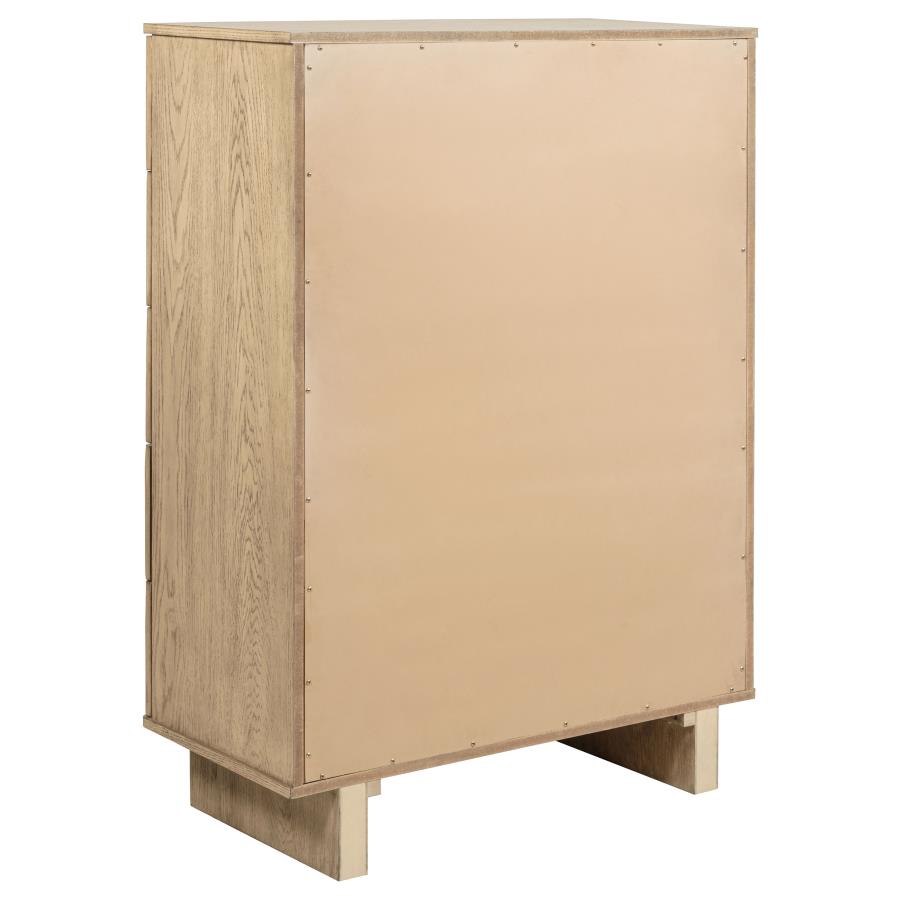 KAILANI 5-DRAWER BEDROOM CHEST OF DRAWERS BEIGE OAK