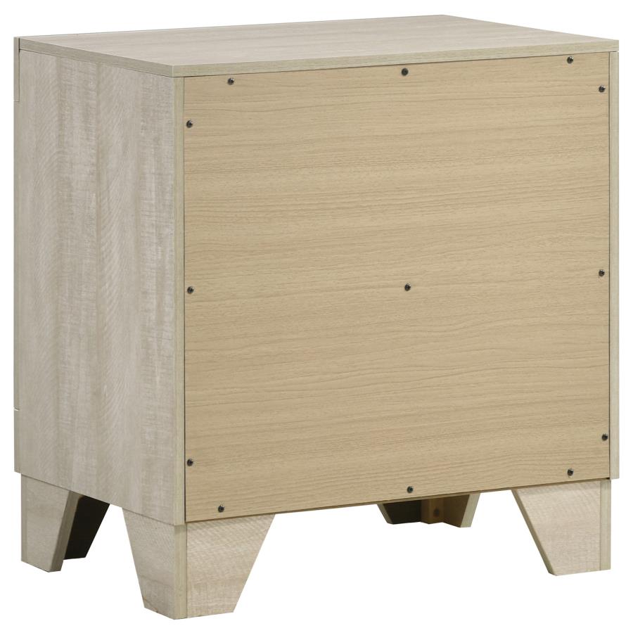 TRENTON 2-DRAWER NIGHTSTAND BEDSIDE TABLE RUSTIC CREAM