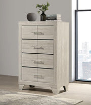 TRENTON 4-DRAWER BEDROOM CHEST OF DRAWERS RUSTIC CREAM