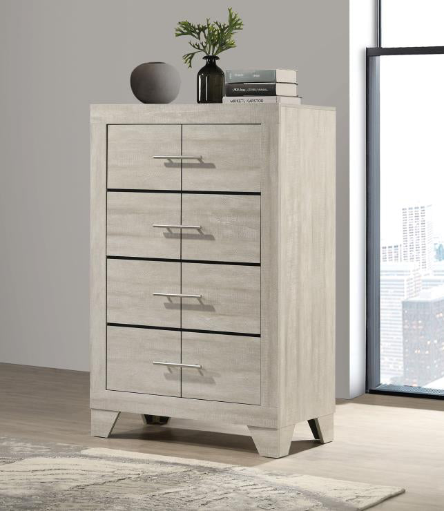 TRENTON 4-DRAWER BEDROOM CHEST OF DRAWERS RUSTIC CREAM