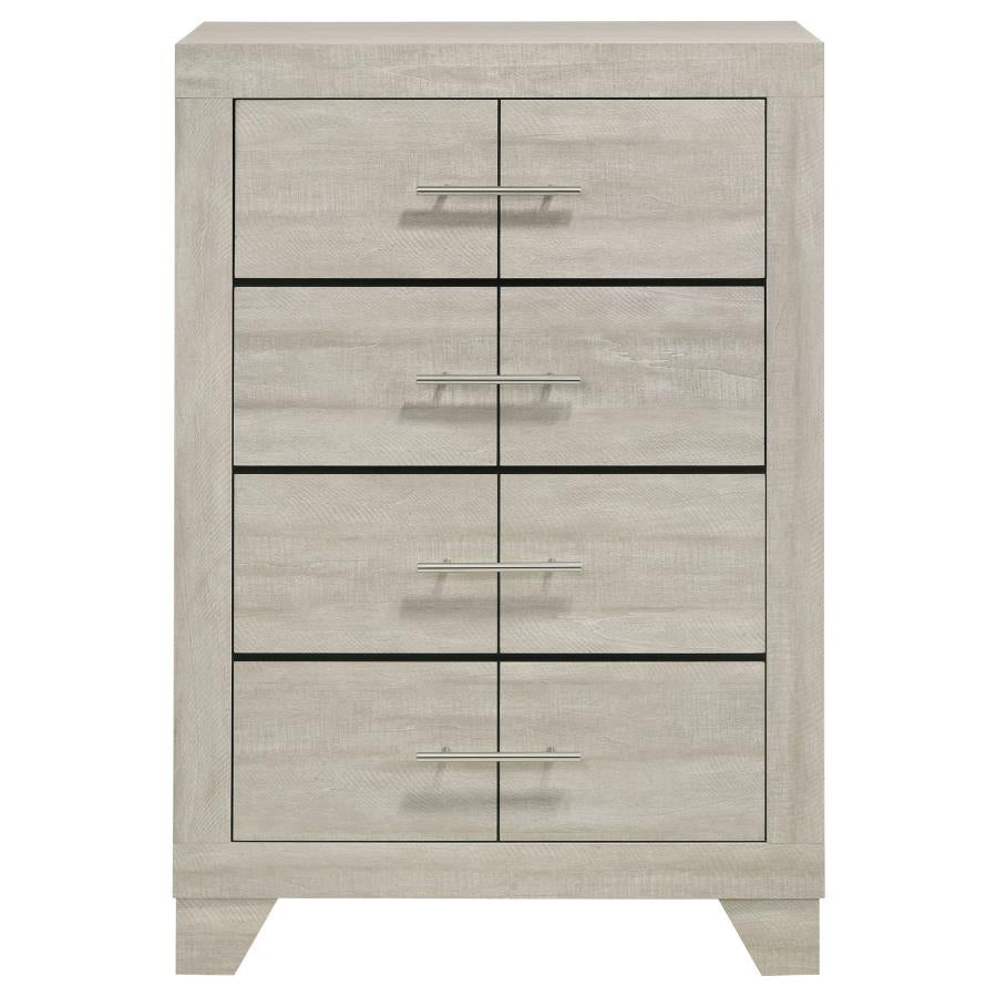 TRENTON 4-DRAWER BEDROOM CHEST OF DRAWERS RUSTIC CREAM