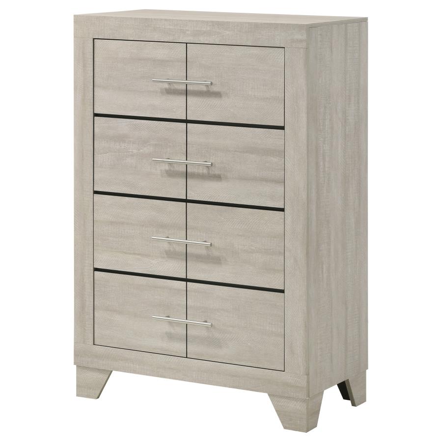 TRENTON 4-DRAWER BEDROOM CHEST OF DRAWERS RUSTIC CREAM