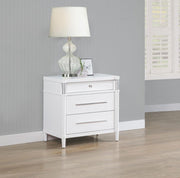 GRACEMONT 3-DRAWER BEDROOM NIGHTSTAND BEDSIDE TABLE WHITE