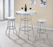 RETRO 3-PIECE ROUND 1950S BISTRO PUB BAR TABLE SET