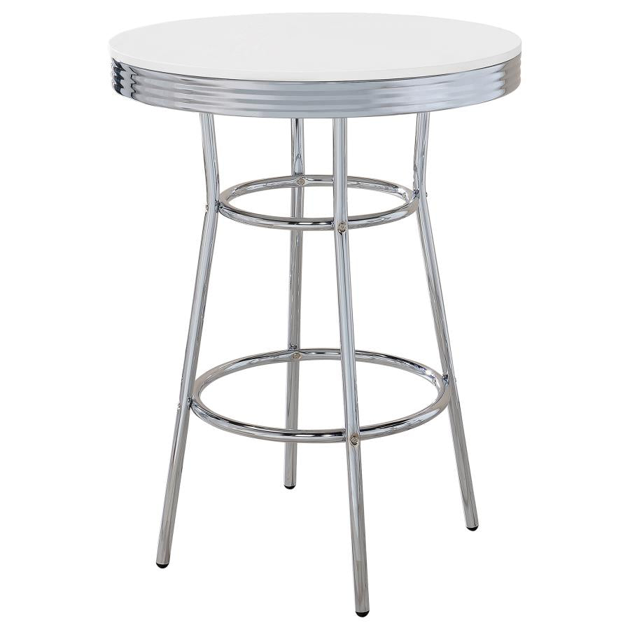 RETRO 3-PIECE ROUND 1950S BISTRO PUB BAR TABLE SET