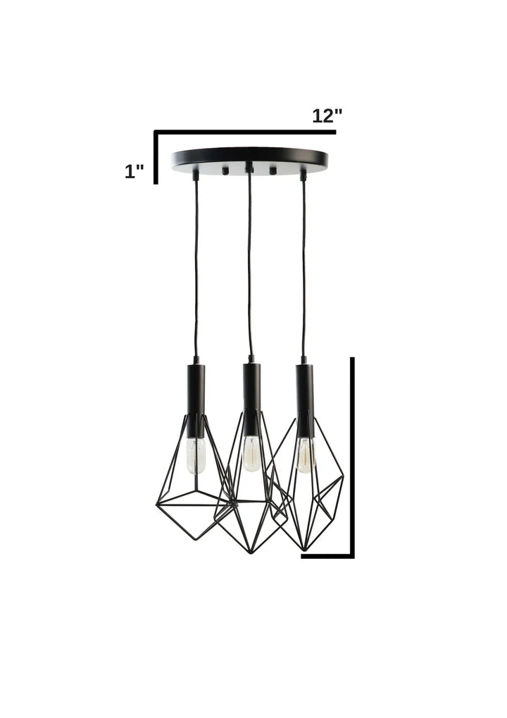 ADELE GEOMETRIC PENDANT // 3 LIGHT