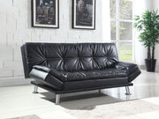 DILLESTON UPHOLSTERED TUFTED CONVERTIBLE SOFA BED BLACK
