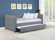 BRODIE UPHOLSTERED TWIN DAYBED WITH TRUNDLE GREY