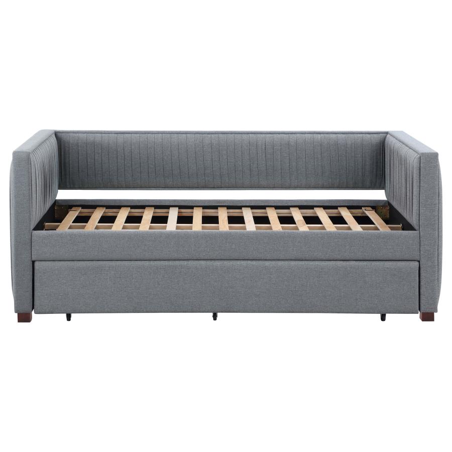 BRODIE UPHOLSTERED TWIN DAYBED WITH TRUNDLE GREY