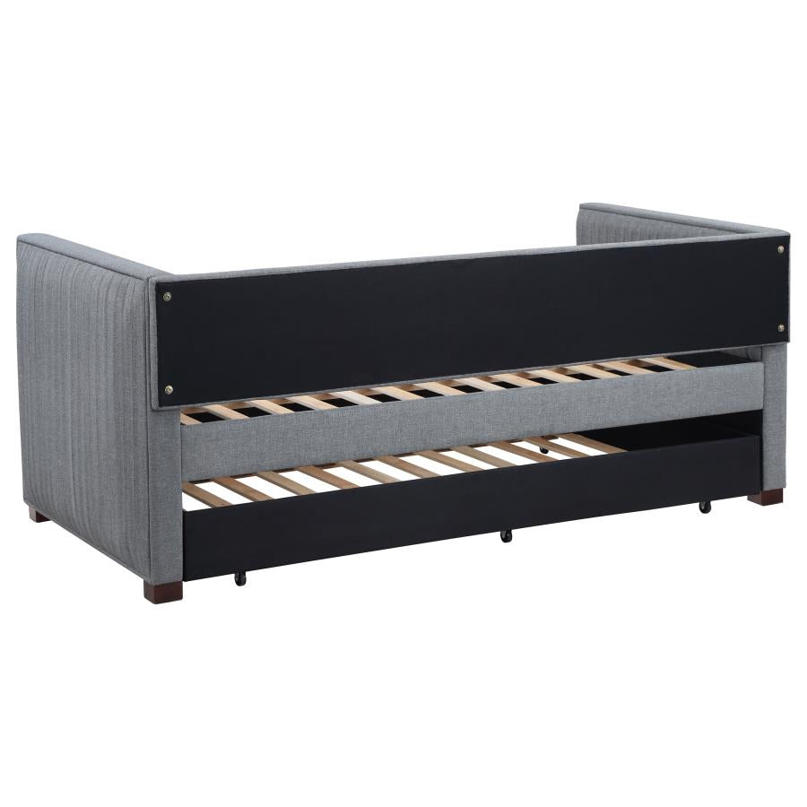 BRODIE UPHOLSTERED TWIN DAYBED WITH TRUNDLE GREY