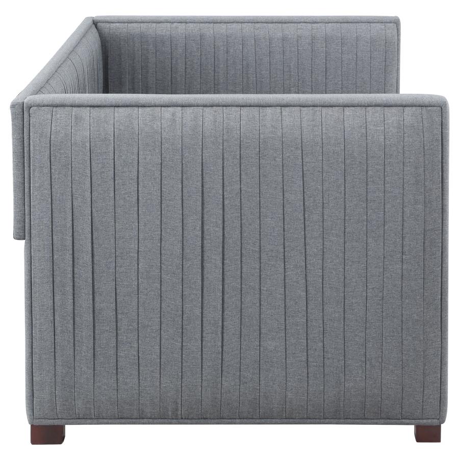 BRODIE UPHOLSTERED TWIN DAYBED WITH TRUNDLE GREY