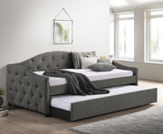 SADIE UPHOLSTERED TWIN DAYBED WITH TRUNDLE GREY