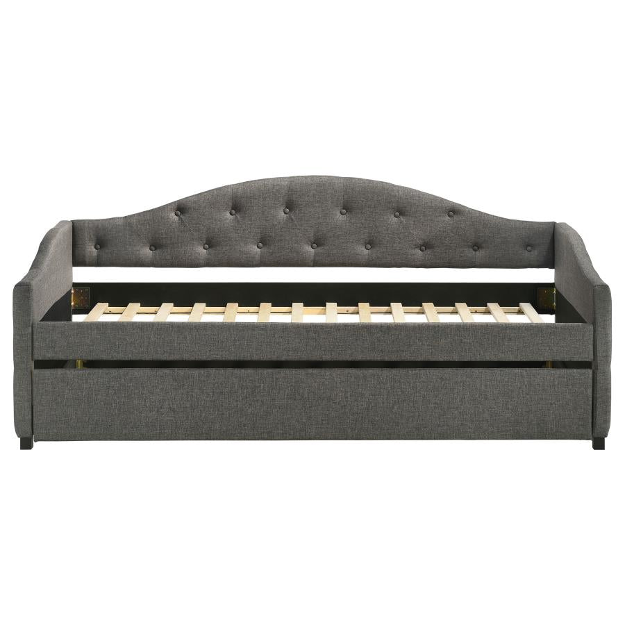 SADIE UPHOLSTERED TWIN DAYBED WITH TRUNDLE GREY