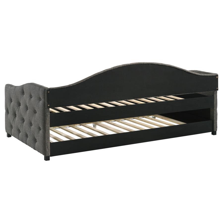 SADIE UPHOLSTERED TWIN DAYBED WITH TRUNDLE GREY