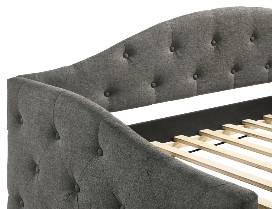 SADIE UPHOLSTERED TWIN DAYBED WITH TRUNDLE GREY