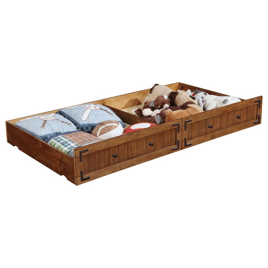 OAKDALE WOOD TWIN DAYBED WITH TRUNDLE RUSTIC HONEY