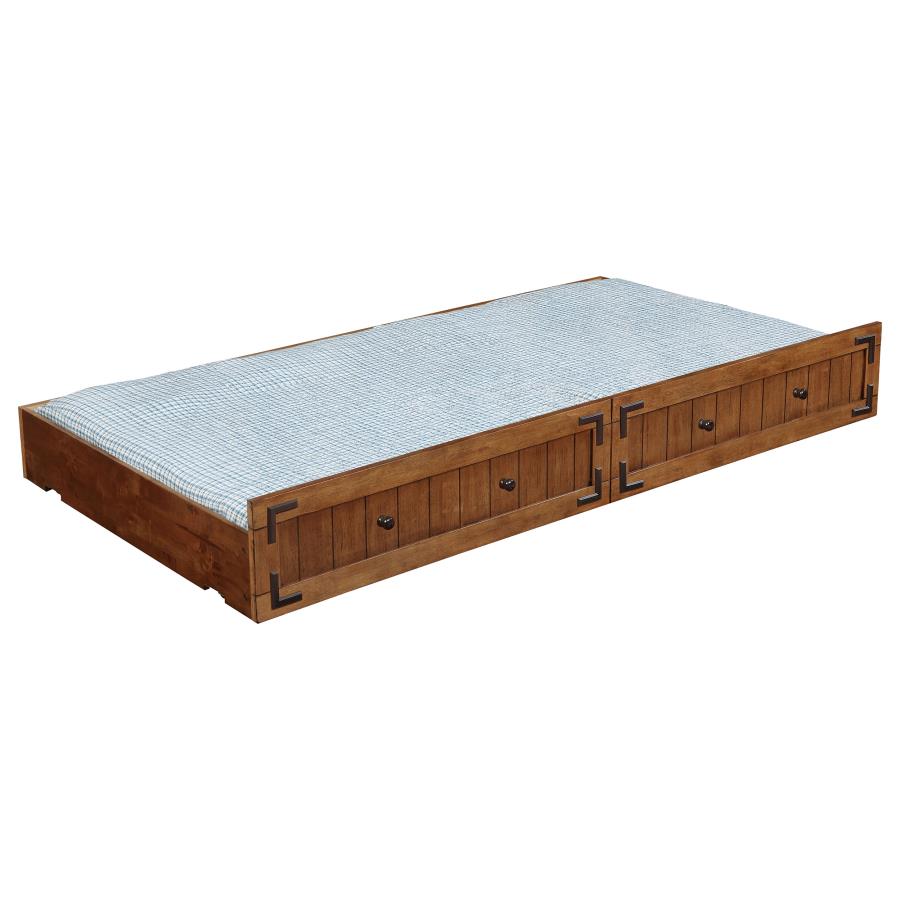 OAKDALE WOOD TWIN DAYBED WITH TRUNDLE RUSTIC HONEY