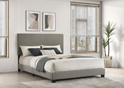 DORIAN FABRIC UPHOLSTERED PANEL BED TAUPE