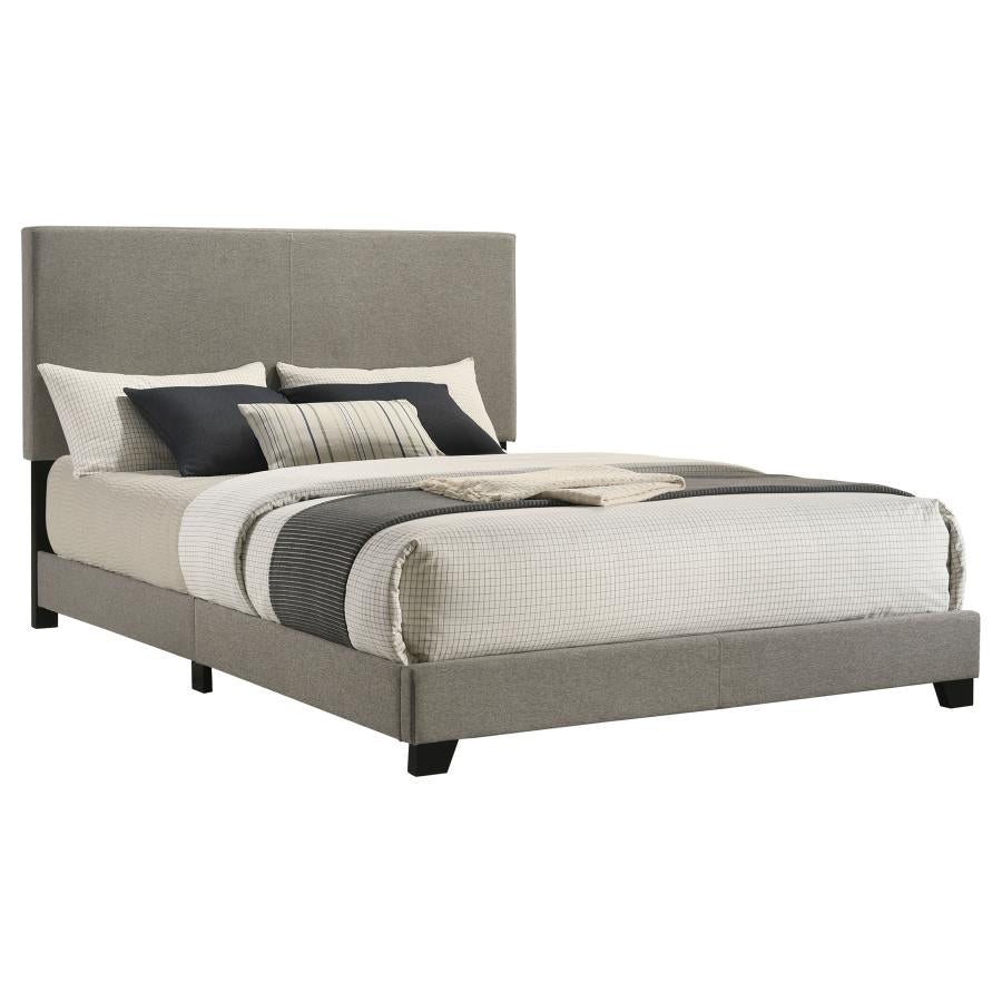 DORIAN FABRIC UPHOLSTERED PANEL BED TAUPE