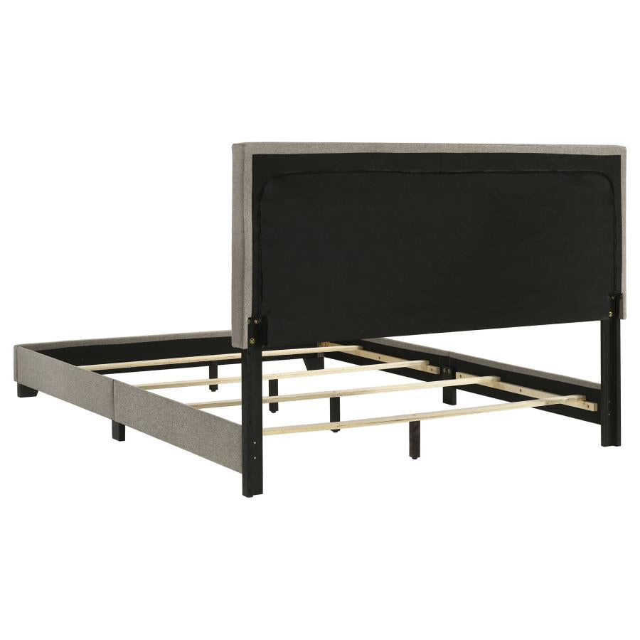 DORIAN FABRIC UPHOLSTERED PANEL BED TAUPE