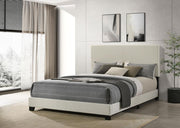 DORIAN FABRIC UPHOLSTERED PANEL BED CREAM