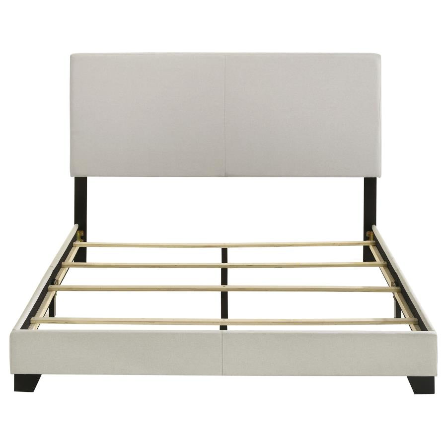 DORIAN FABRIC UPHOLSTERED PANEL BED CREAM