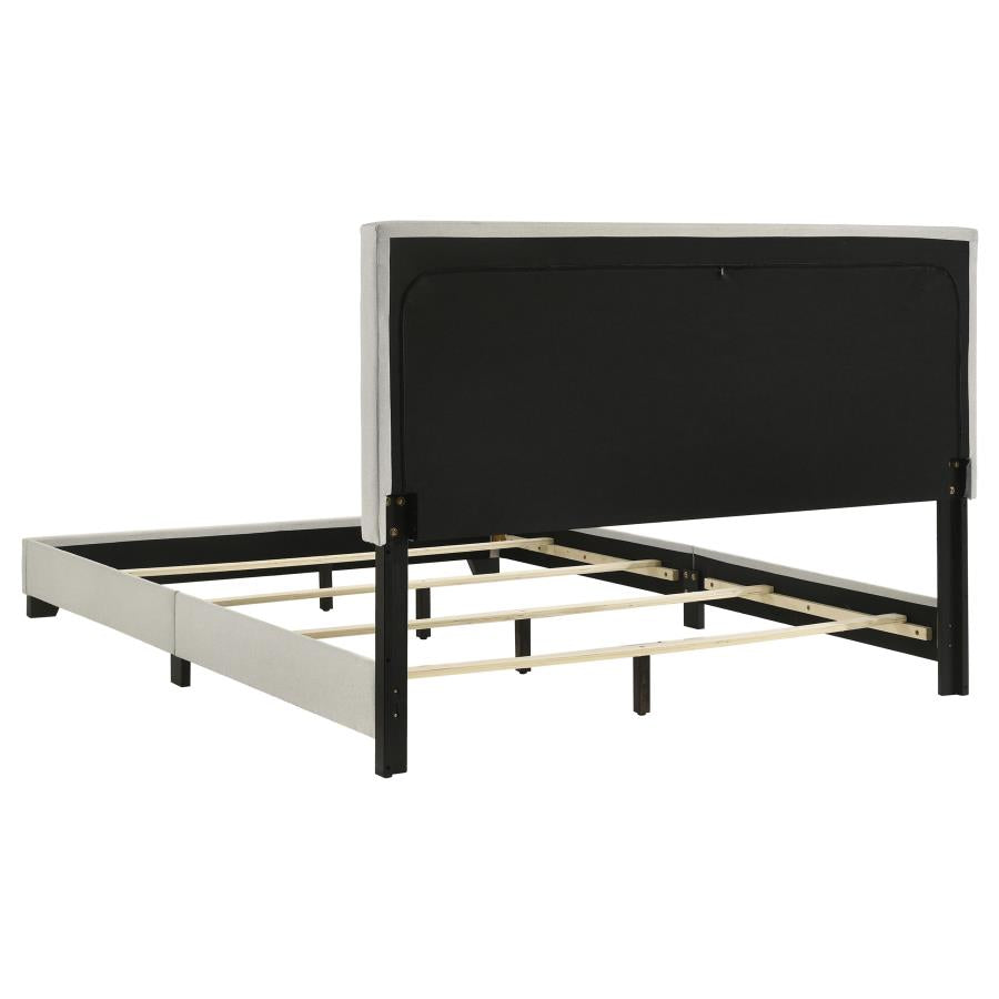 DORIAN FABRIC UPHOLSTERED PANEL BED CREAM