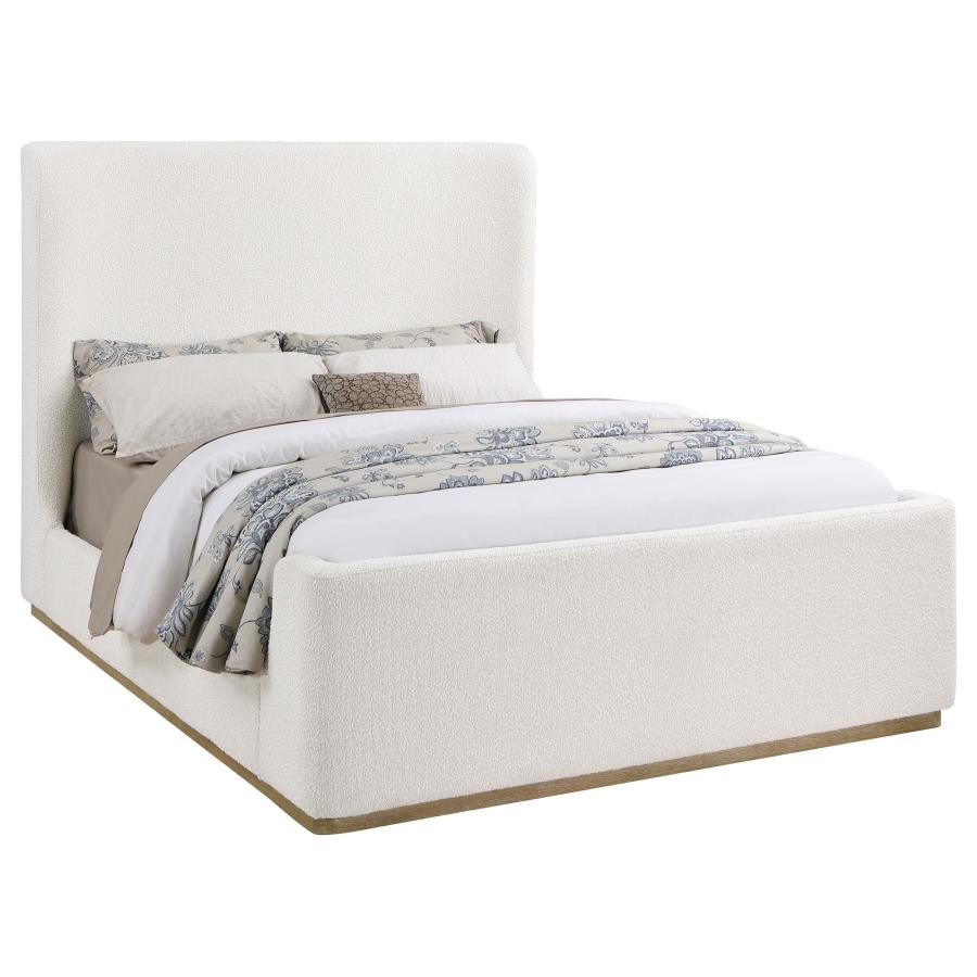 NALA UPHOLSTERED SLEIGH BED CREAM