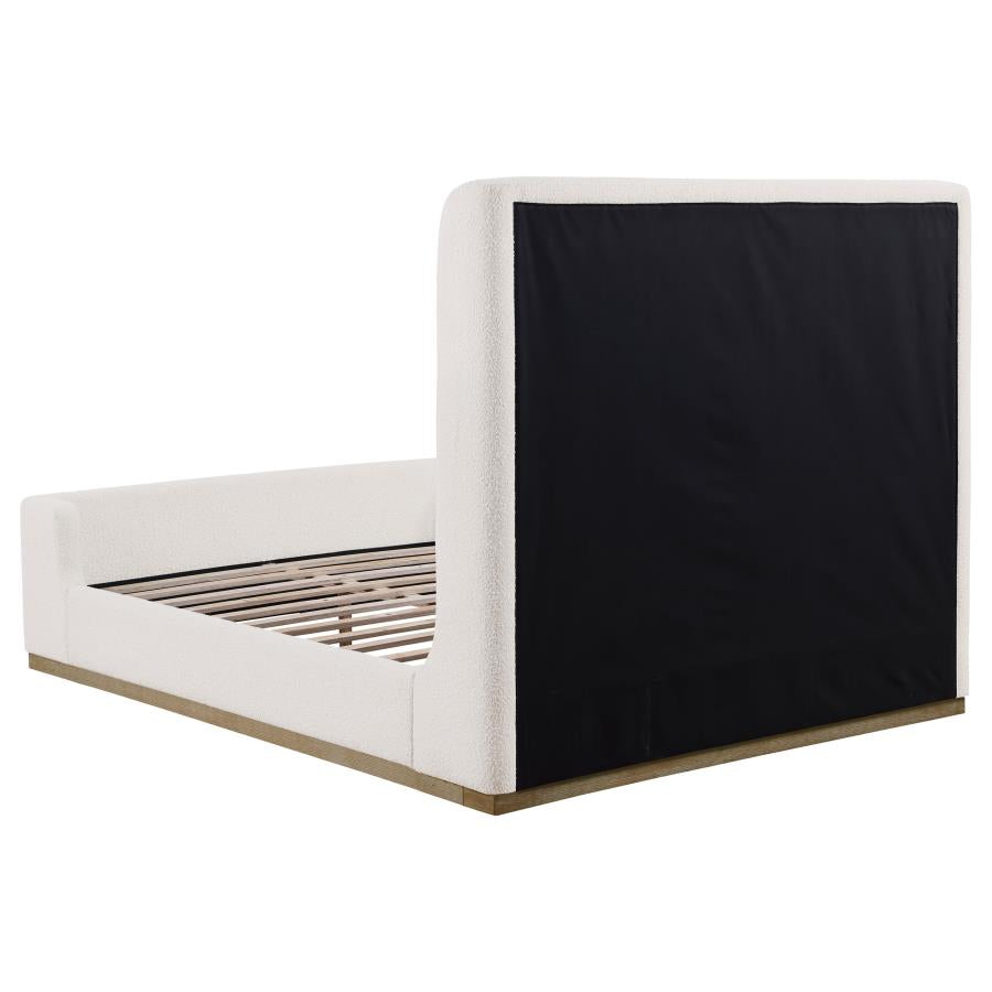 NALA UPHOLSTERED SLEIGH BED CREAM