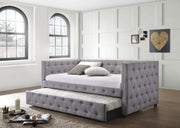 MOCKERN UPHOLSTERED TWIN DAYBED WITH TRUNDLE GREY