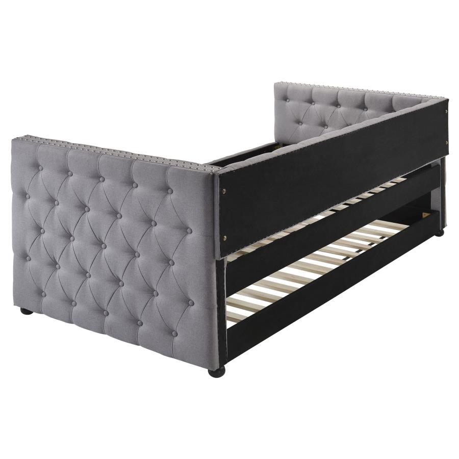 MOCKERN UPHOLSTERED TWIN DAYBED WITH TRUNDLE GREY