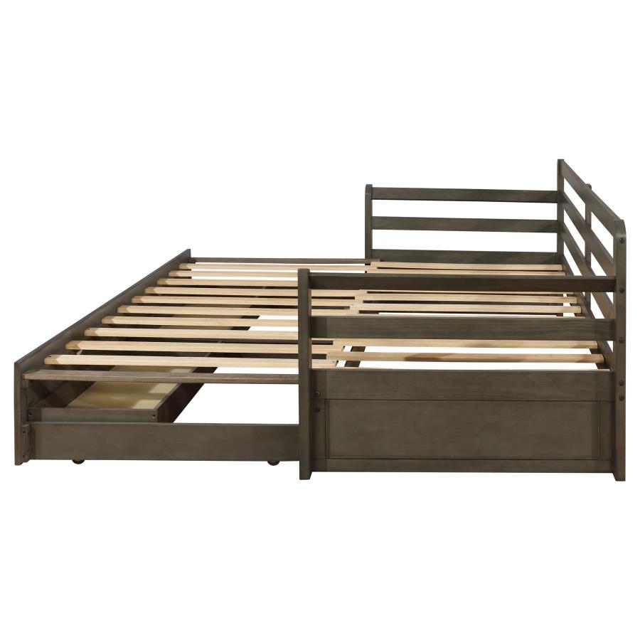 SORRENTO 2-DRAWER TWIN XL DAYBED WITH EXTENSION TRUNDLE GREY