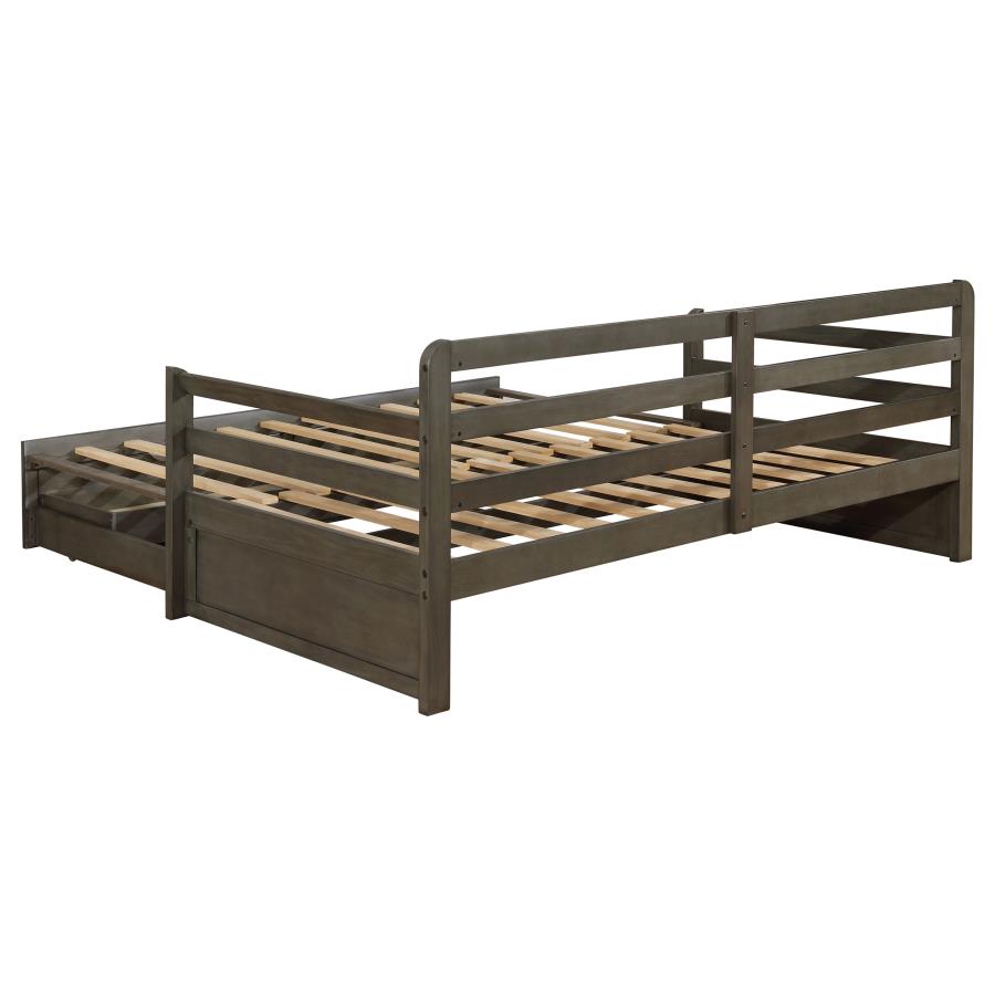 SORRENTO 2-DRAWER TWIN XL DAYBED WITH EXTENSION TRUNDLE GREY