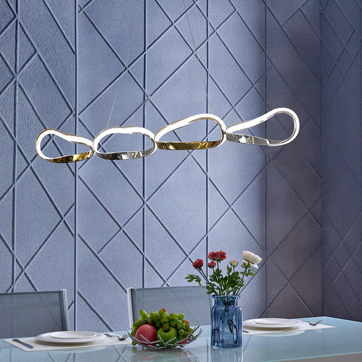 PRAGUE HORIZONTAL CHANDELIER // GOLD AND CHROME