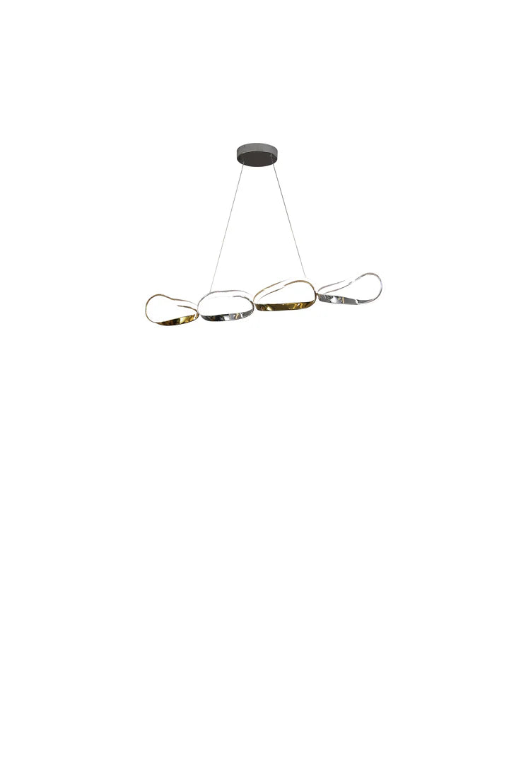 PRAGUE HORIZONTAL CHANDELIER // GOLD AND CHROME