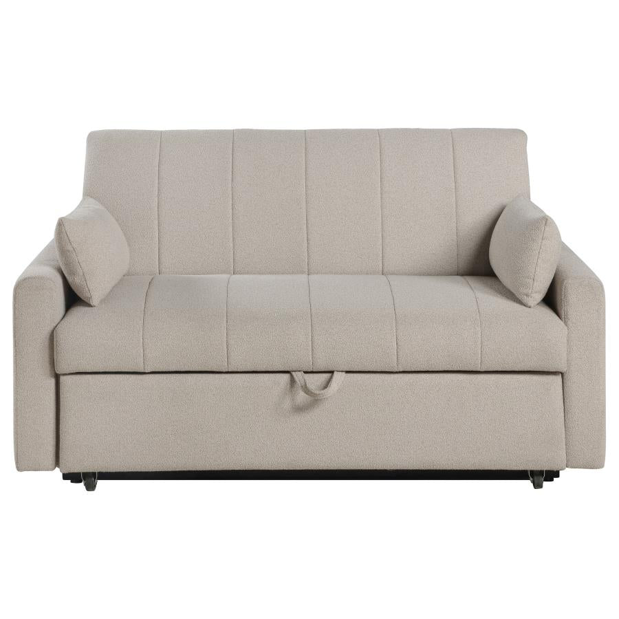 PORTLAND BOUCLE UPHOLSTERED SLEEPER SOFA BED LATTE