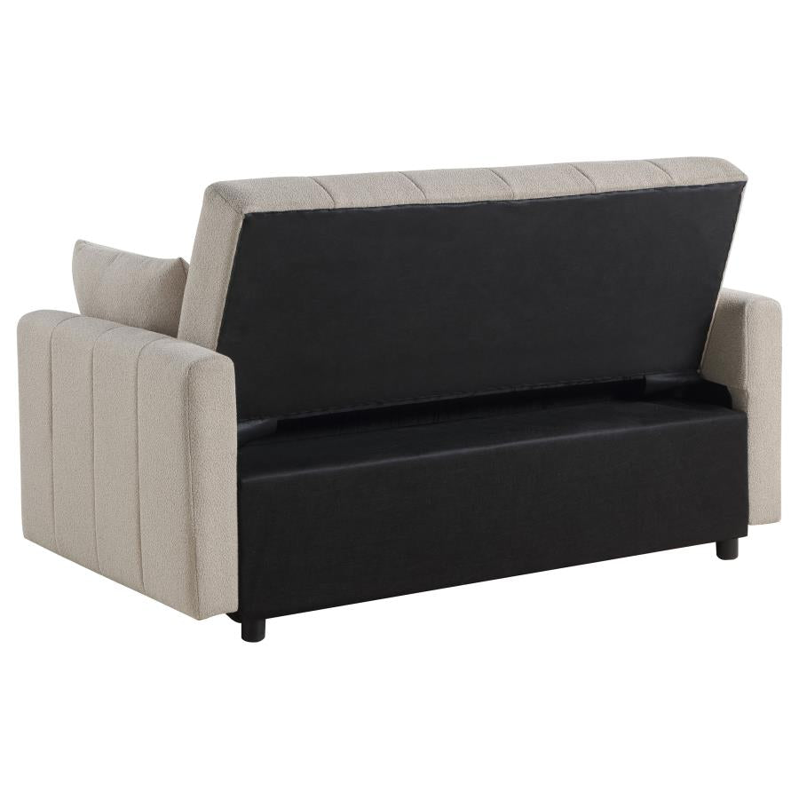 PORTLAND BOUCLE UPHOLSTERED SLEEPER SOFA BED LATTE