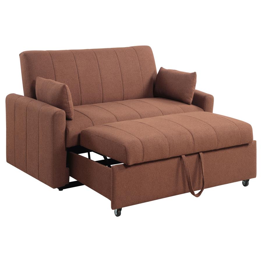 PORTLAND BOUCLE UPHOLSTERED SLEEPER SOFA BED COPPER